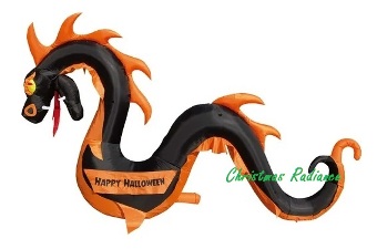 11ft Inflatable BLACK & ORANGE Serpent Snake Dragon