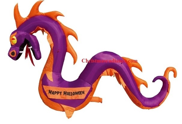 11ft Inflatable PURPLE & ORANGE Serpent Snake Dragon